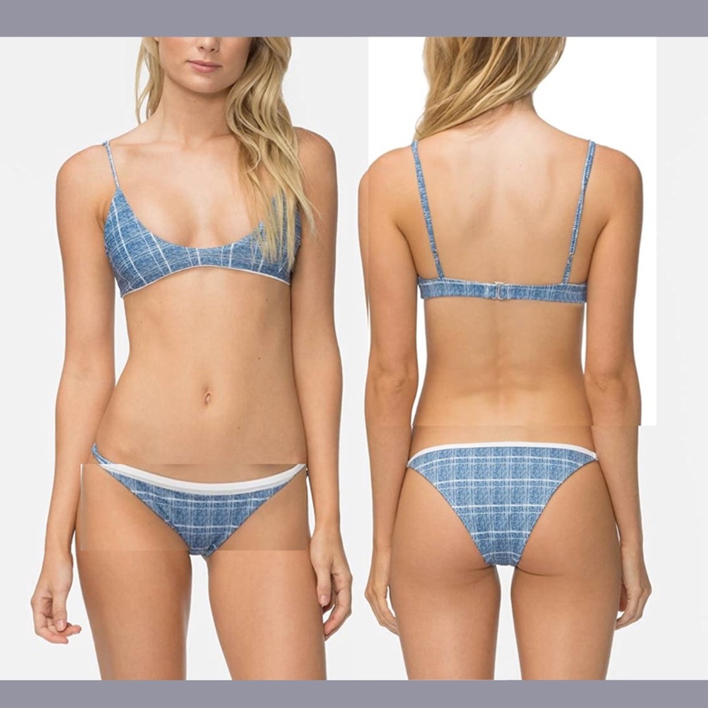 NWT 2PC Tavik [ Small ] Nahla‎ Halter Top + Antic Bikini Bottom Of Grid Pacific
